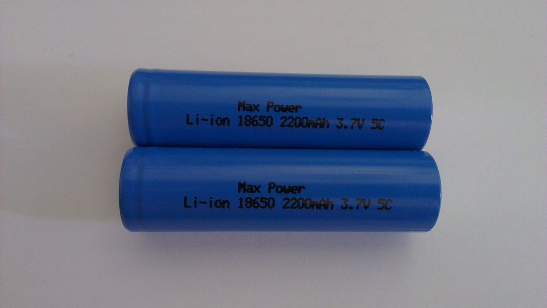 18650 2200mAh 3.7V Lihium Ion بطاريات قابلة للشحن نسبة عالية 5C 10C CE UL