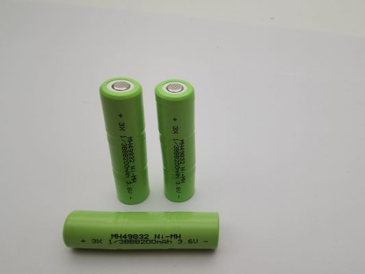 UL 3.6V 200mAh NIMH بطاريات قابلة لإعادة الشحن 1/3BBB حزمة بطاريات NIMH مخصصة جاهزة للاستخدام بطاريات NIMH عمر دورة طويلة