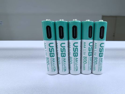 1.5 فولت AAA 180mA 660mWh بطارية ليثيوم أيون قابلة لإعادة الشحن