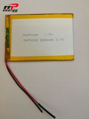 2800mAh قدرة الكمبيوتر المحمول بطارية ليثيوم بوليمر 3470100 3.7V تطبيق دفتر