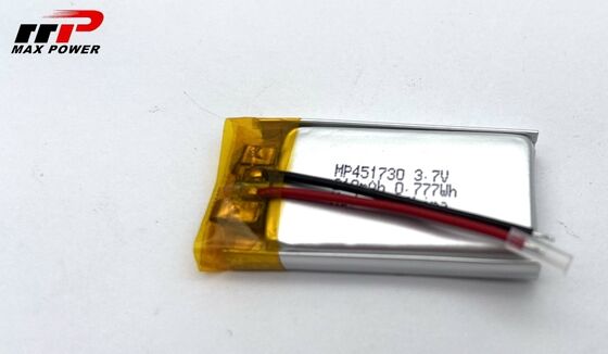 451730HP 210mAh 3.7V بطارية لي بوليمر لحزمة تسجيل الصوت