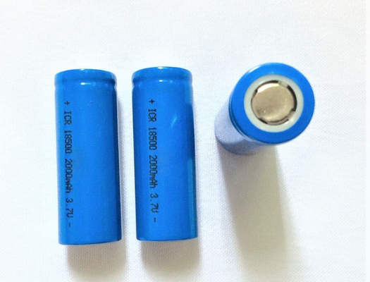 بطارية ليثيوم أيون INR18500 بطارية ليثيوم أيون 2000mAh بطارية ليثيوم أيون قابلة لإعادة الشحن بقدرة عالية 3.7 فولت
