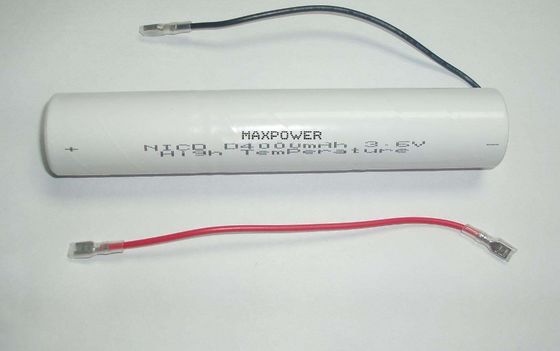4000mAh NICAD بطاريات قابلة للشحن 3.6Volt درجة حرارة عالية IEC61951-1 / 2