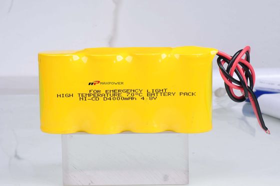 ارتفاع شحن 4000mAh 4.8V NICD بطاريات قابلة للشحن لإضاءة الطوارئ